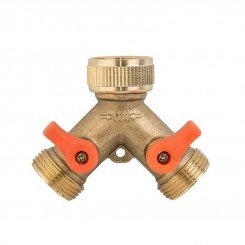 Тройник V 3/4" с двумя шаровыми кранами 3/4" BRASS, BR-2234 (Bradas)