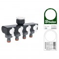 Распределитель с 4 кранами РО 3/4" WHITE LINE, WL-3033 (Bradas)