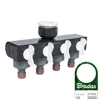 Распределитель с 4 кранами РО 3/4" WHITE LINE, WL-3033 (Bradas)