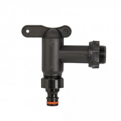 Садовий кран з входом і виходом РН 3/4" та ніпелем (чорний) (Bradas)