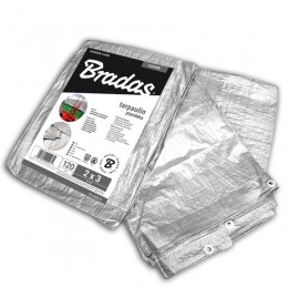 Тент тарпаулиновый усиленный SILVER 120 гр/м² серый (Bradas)