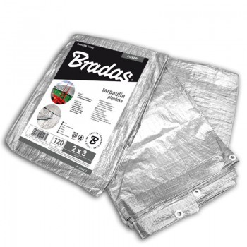Тент тарпаулиновый усиленный SILVER 120 гр/м² серый (Bradas)