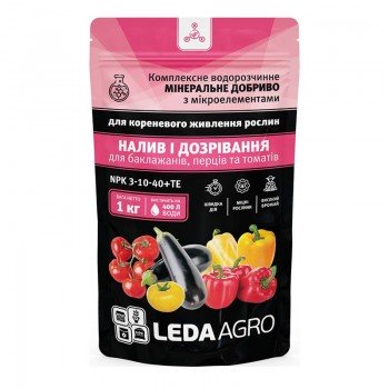 Налив и созревание (пасленовые) NPK 3-10-40+ТЕ водорастворимое удобрение (GroGreen)