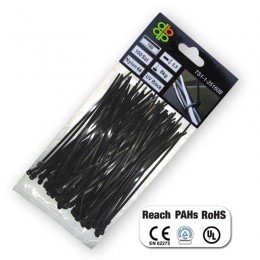 Стяжки кабельні пластикові UV BLACK 4,8*300 мм (100 шт.) (Bradas)